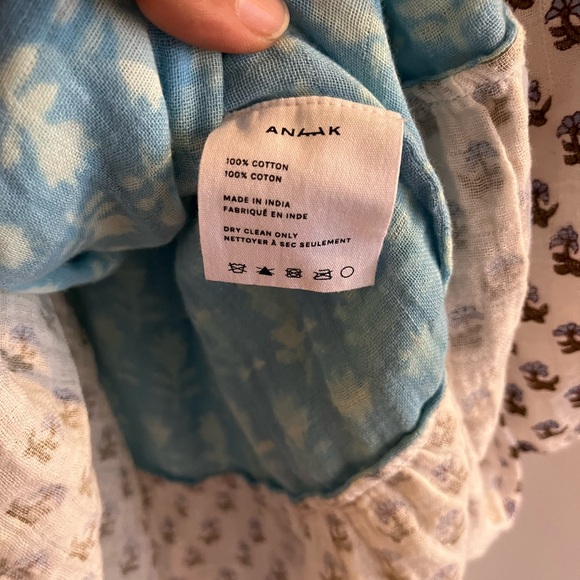 Anaak Talitha Blockprint Mini Dress Bluebell Lily Mix - Picture 9 of 10